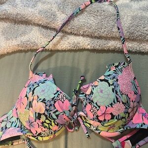 Victoria's Secret Floral Bikini - Pink, Green, Black